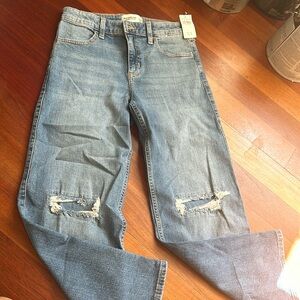 High rise wide leg 13/14 short jeans